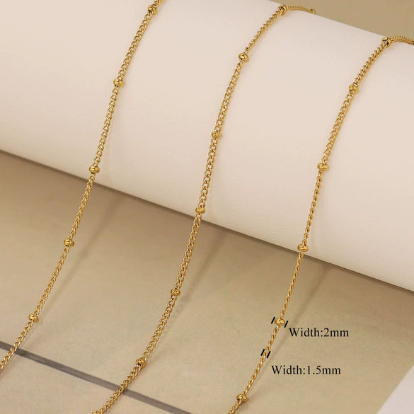 Stainless Steel Electroplated Bead Chain Box Chain Cross Chain Jewelry Accessories For Diy Necklace Bracelet