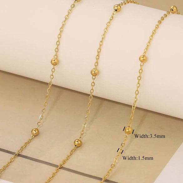 Stainless Steel Electroplated Bead Chain Box Chain Cross Chain Jewelry Accessories For Diy Necklace Bracelet