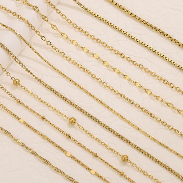 Stainless Steel Electroplated Bead Chain Box Chain Cross Chain Jewelry Accessories For Diy Necklace Bracelet