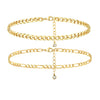 Stainless Steel Electroplated Bracelet Set With Paper Clip Cuban Chain Ball Bead And Plain Geometric Chain Simple Unisex Jewelry