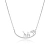 Stainless Steel Electroplated Deer Pendant Necklace And Bracelet With Animal Zodiac Pattern