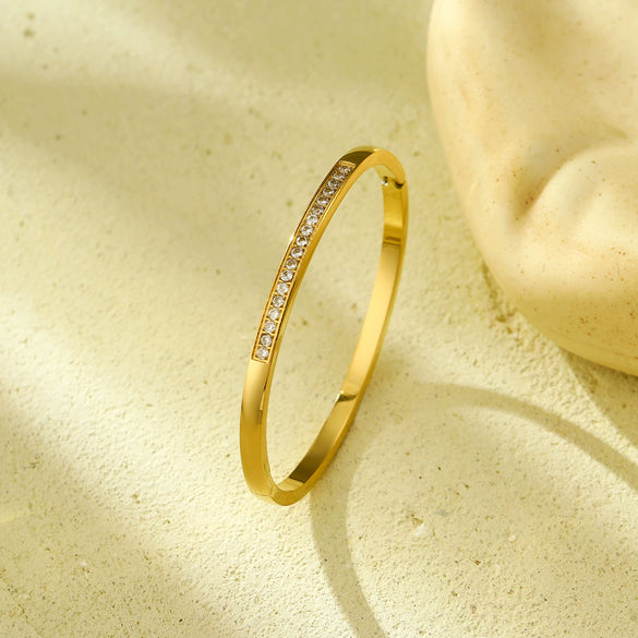 Stainless Steel Electroplated Diamond Zircon Fashion Geometric Bracelet Jewelry