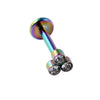Stainless Steel Electroplated Dot Inner Tooth Lip Nails Straight Pole Sunflower Ear Bone Nail Earrings