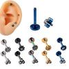 Stainless Steel Electroplated Dot Inner Tooth Lip Nails Straight Pole Sunflower Ear Bone Nail Earrings