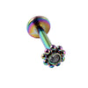 Stainless Steel Electroplated Dot Inner Tooth Lip Nails Straight Pole Sunflower Ear Bone Nail Earrings