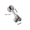 Stainless Steel Electroplated Dot Inner Tooth Lip Nails Straight Pole Sunflower Ear Bone Nail Earrings