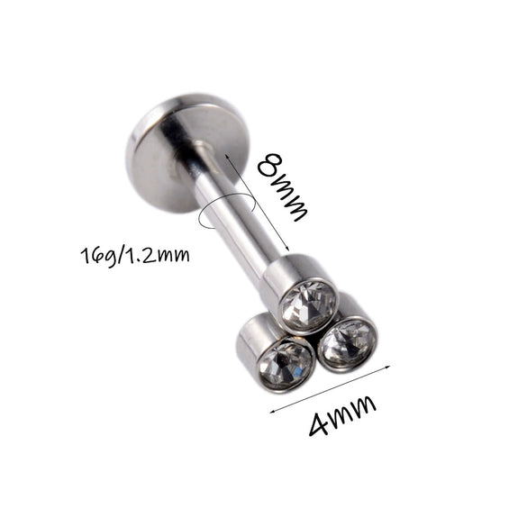 Stainless Steel Electroplated Dot Inner Tooth Lip Nails Straight Pole Sunflower Ear Bone Nail Earrings