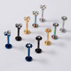 Stainless Steel Electroplated Dot Inner Tooth Lip Nails Straight Pole Sunflower Ear Bone Nail Earrings