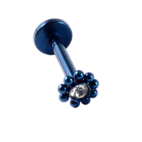 Stainless Steel Electroplated Dot Inner Tooth Lip Nails Straight Pole Sunflower Ear Bone Nail Earrings