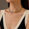 Stainless Steel Electroplated Fashion Cuban Chain Necklace For Men And Women