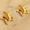 Stainless Steel Electroplated Fivepointed Star And Heart Shape Earrings Couple Style Niche Ins Design