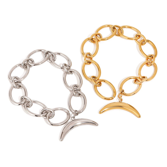 Stainless Steel Electroplated Geometric Light Luxury Moon Ot Buckle Bracelet Jewelry