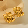 Stainless Steel Electroplated Geometric Square Irregular Pleated Women's Earrings