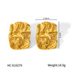 Stainless Steel Electroplated Geometric Square Irregular Pleated Women's Earrings