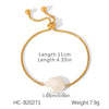 Stainless Steel Electroplated Geometric Style Women's Bracelet With Freshwater Pearl