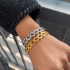 Stainless Steel Electroplated Geometric Vshaped Hollow Opening Original Design Bracelet Jewelry