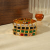 Stainless Steel Electroplated Geometric Zircon Inlaid Bracelet Jewelry
