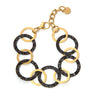 Stainless Steel Electroplated Gold Vintage Geometric Round Jewelry Earrings And Bracelet