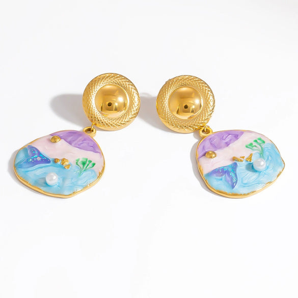 Stainless Steel Electroplated Handmade Women's Light Luxury Style Earrings