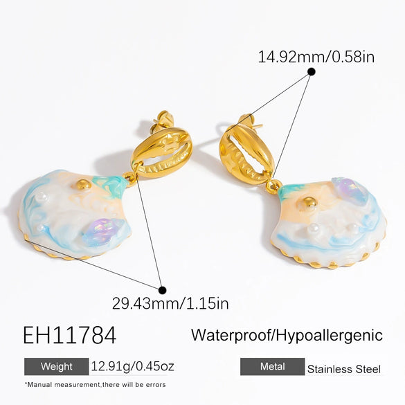 Stainless Steel Electroplated Handmade Women's Light Luxury Style Earrings