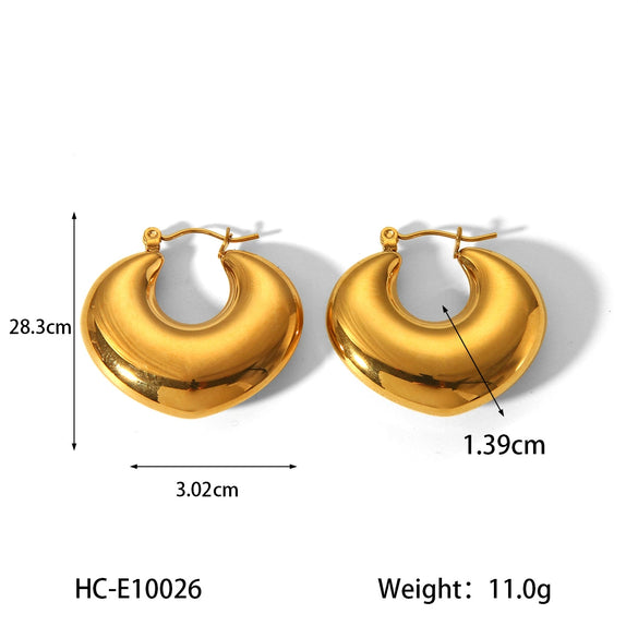 Stainless Steel Electroplated Hollow Geometric Earrings For Women