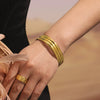 316L Stainless Steel Electroplated 18K Gold Plain Ring Bracelet Luxury Jewelry