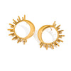 Stainless Steel Electroplated 18K Gold Women's Sun Moon Fashionable Earrings