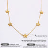 Stainless Steel Electroplated 18K Real Gold Geometric Bow Heart Flower Clavicle Necklace For Women