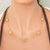 Stainless Steel Electroplated 18K Real Gold Geometric Bow Heart Flower Clavicle Necklace For Women