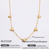 Stainless Steel Electroplated 18K Real Gold Geometric Bow Heart Flower Clavicle Necklace For Women