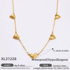 Stainless Steel Electroplated 18K Real Gold Geometric Bow Heart Flower Clavicle Necklace For Women