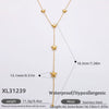 Stainless Steel Electroplated 18K Real Gold Geometric Bow Heart Flower Clavicle Necklace For Women