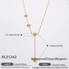 Stainless Steel Electroplated 18K Real Gold Geometric Bow Heart Flower Clavicle Necklace For Women