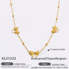 Stainless Steel Electroplated 18K Real Gold Geometric Bow Heart Flower Clavicle Necklace For Women