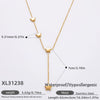 Stainless Steel Electroplated 18K Real Gold Geometric Bow Heart Flower Clavicle Necklace For Women