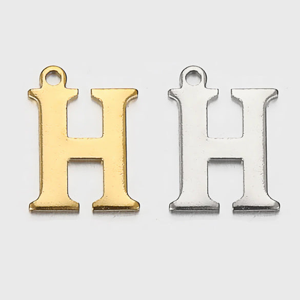 Stainless Steel Electroplated Letter Piercing Pendant