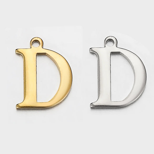 Stainless Steel Electroplated Letter Piercing Pendant