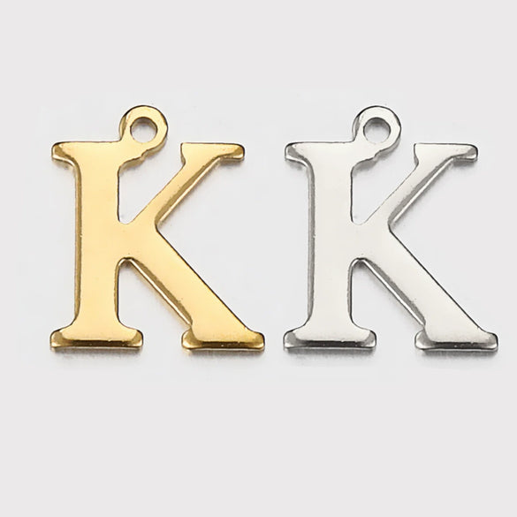 Stainless Steel Electroplated Letter Piercing Pendant