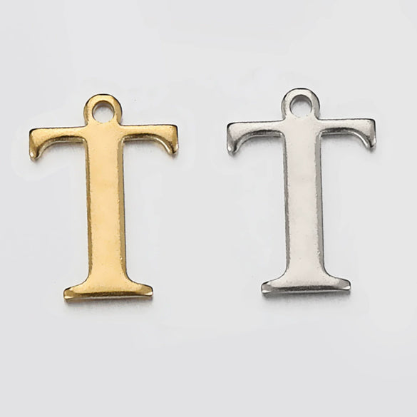 Stainless Steel Electroplated Letter Piercing Pendant