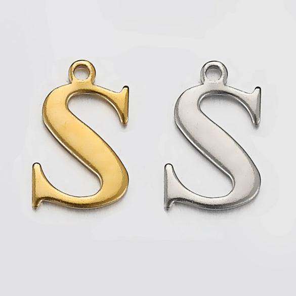 Stainless Steel Electroplated Letter Piercing Pendant