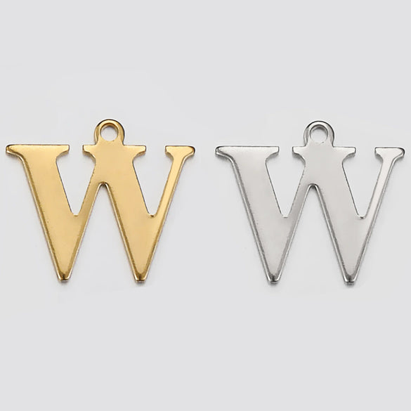 Stainless Steel Electroplated Letter Piercing Pendant