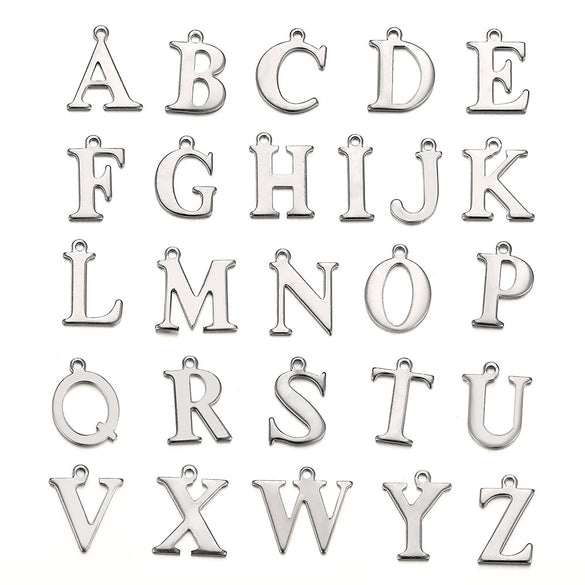 Stainless Steel Electroplated Letter Piercing Pendant