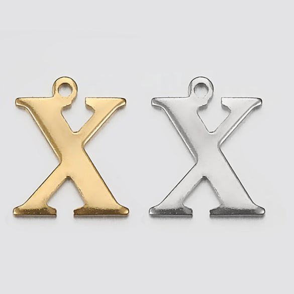 Stainless Steel Electroplated Letter Piercing Pendant