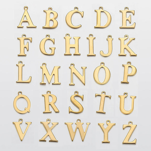 Stainless Steel Electroplated Letter Piercing Pendant