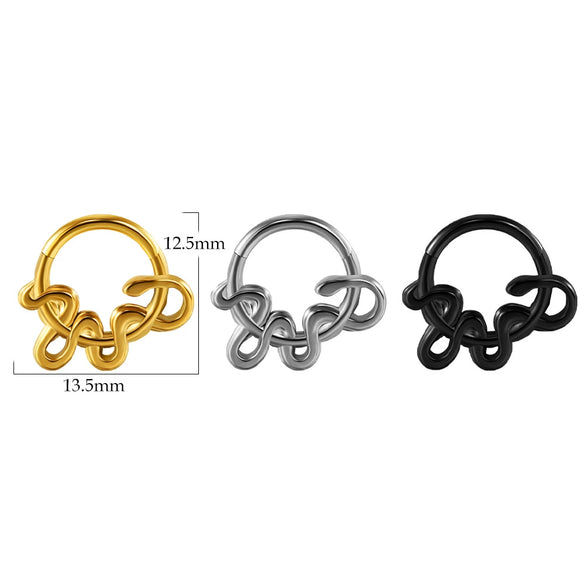 Stainless Steel Electroplated Pointed Cone And Arc Split Ring Jewelry Spider Design Earrings And Nose Ring