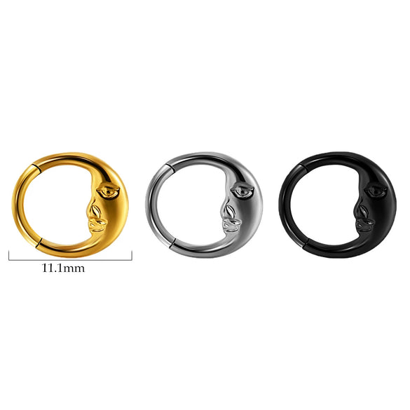 Stainless Steel Electroplated Pointed Cone And Arc Split Ring Jewelry Spider Design Earrings And Nose Ring
