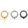 Stainless Steel Electroplated Pointed Cone And Arc Split Ring Jewelry Spider Design Earrings And Nose Ring