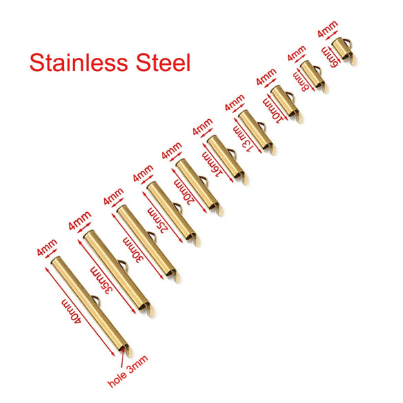 Stainless Steel Electroplated Sliding Buckle Belt Cover Connecting Pipe Sliding Pipe Clip Earrings Diy Accessories