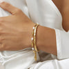 Stainless Steel Electroplated Small Hammer Pattern Opening Bracelet Jewelry