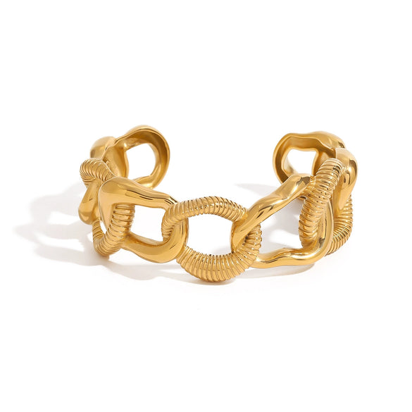 Stainless Steel Electroplated Smooth Circle Hemp Wreath Irregular Chain Bracelet Jewelry